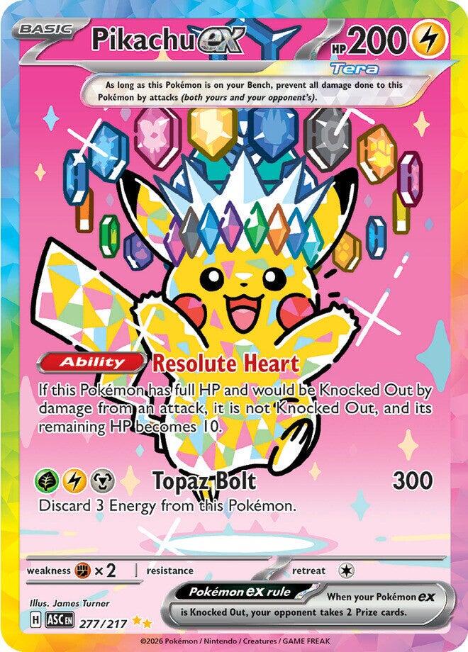 Pikachu ex #277 fra Ascended Heroes